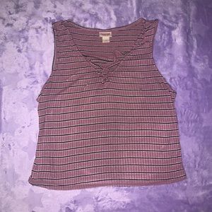 Striped cropped sleeveless top